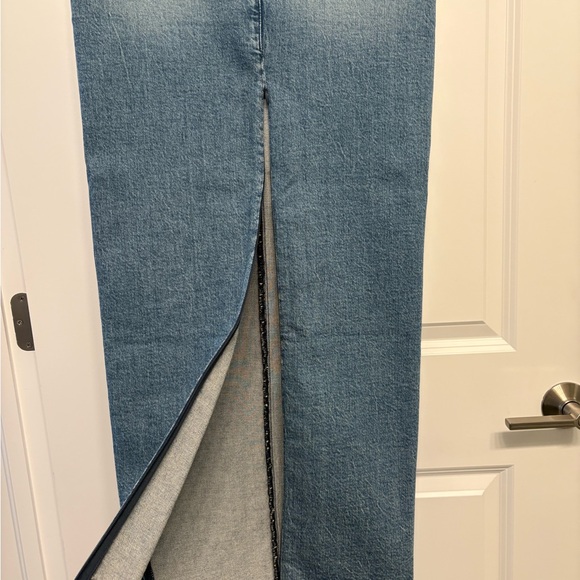 NWT Good American Medium Blue Denim Maxi Skirt with Back Zipper - Picture 6 of 6